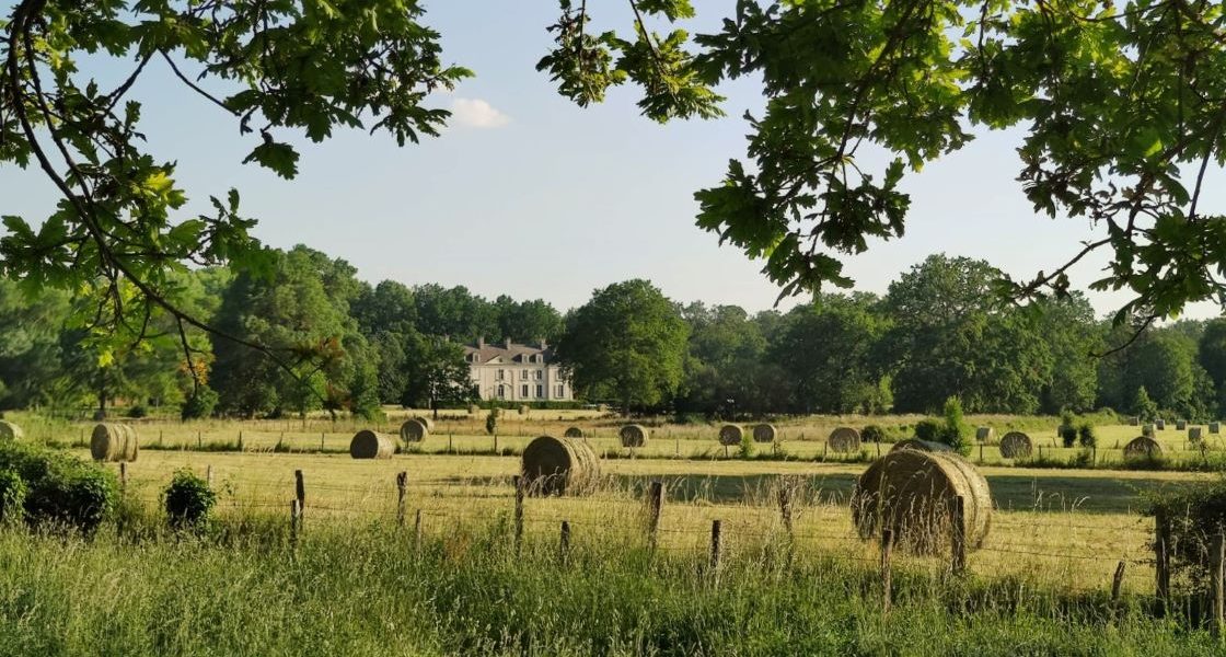 hooibalen op Domain du chateau de la Mothaye gite